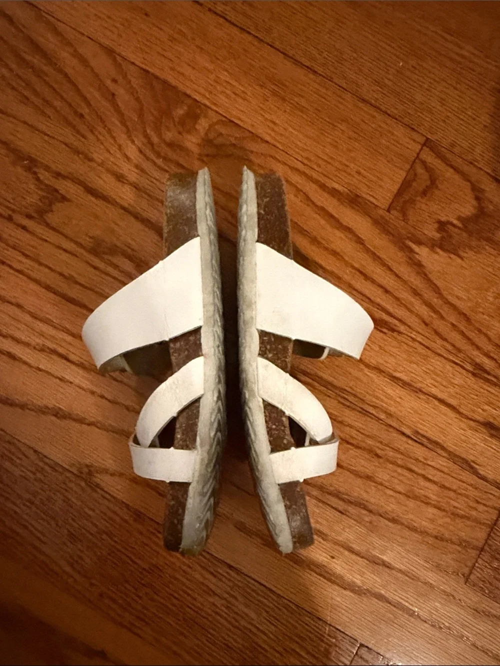 Steve Madden Kids White Double-Strap Buckle Slide Sandals Sz 11